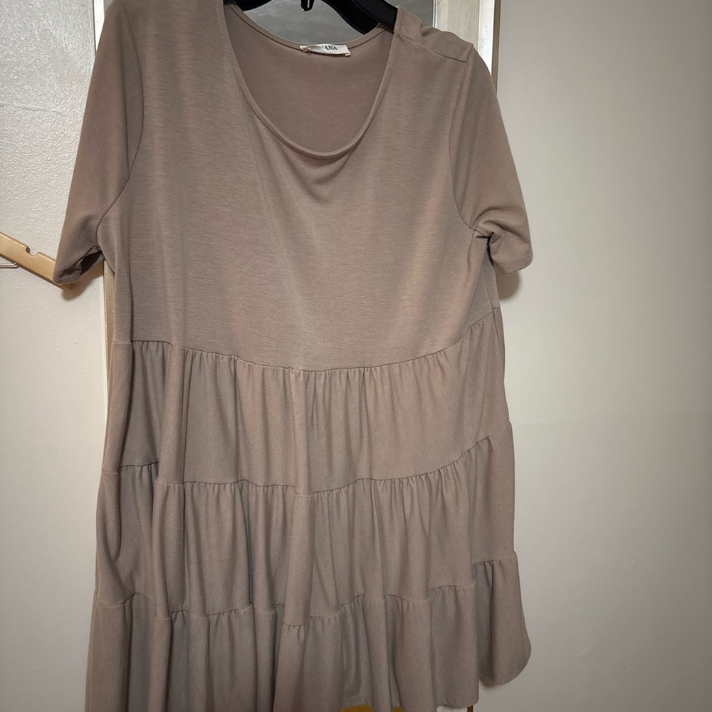 Elegant Taupe Tiered Blouse